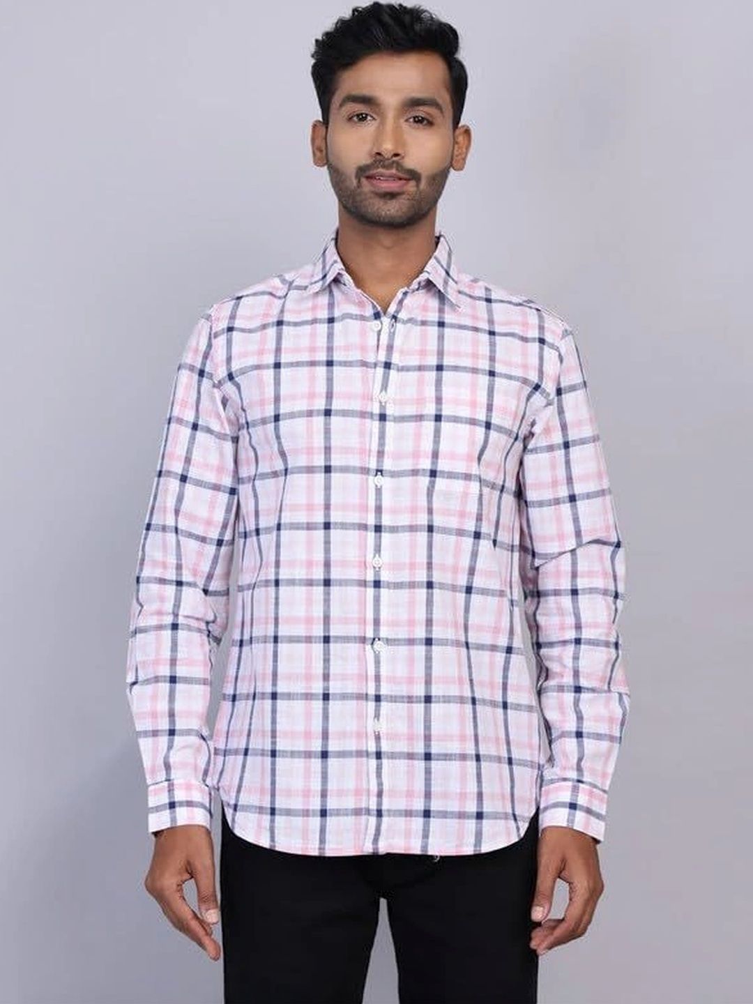 WEARHOUSE Men Classic Checked Casual Shirt-picture-26