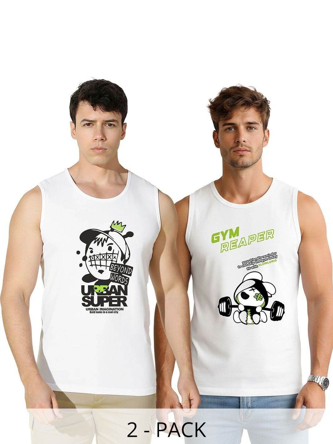 TEEFOX Pack of 2 Printed Cotton Gym Vest-image-31