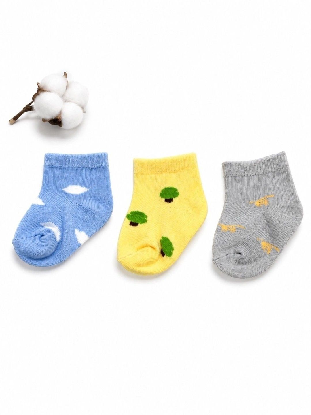 BAESD Unisex Kids Pack of 3 Cotton Blend Assorted Patterned Ankle Length Socks-picture-18