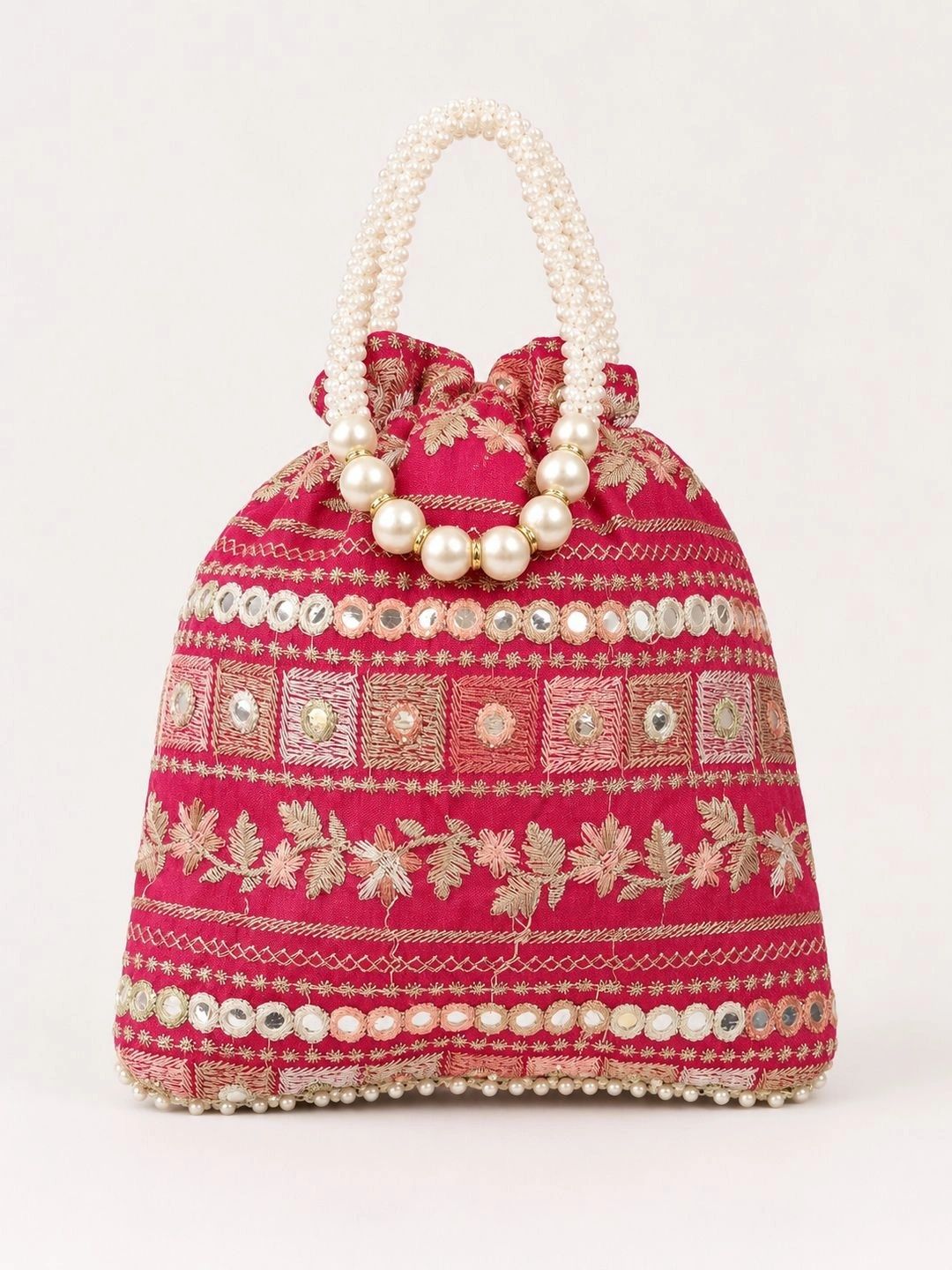 DMS RETAIL Embroidered Embellished Potli Clutch-picture-14