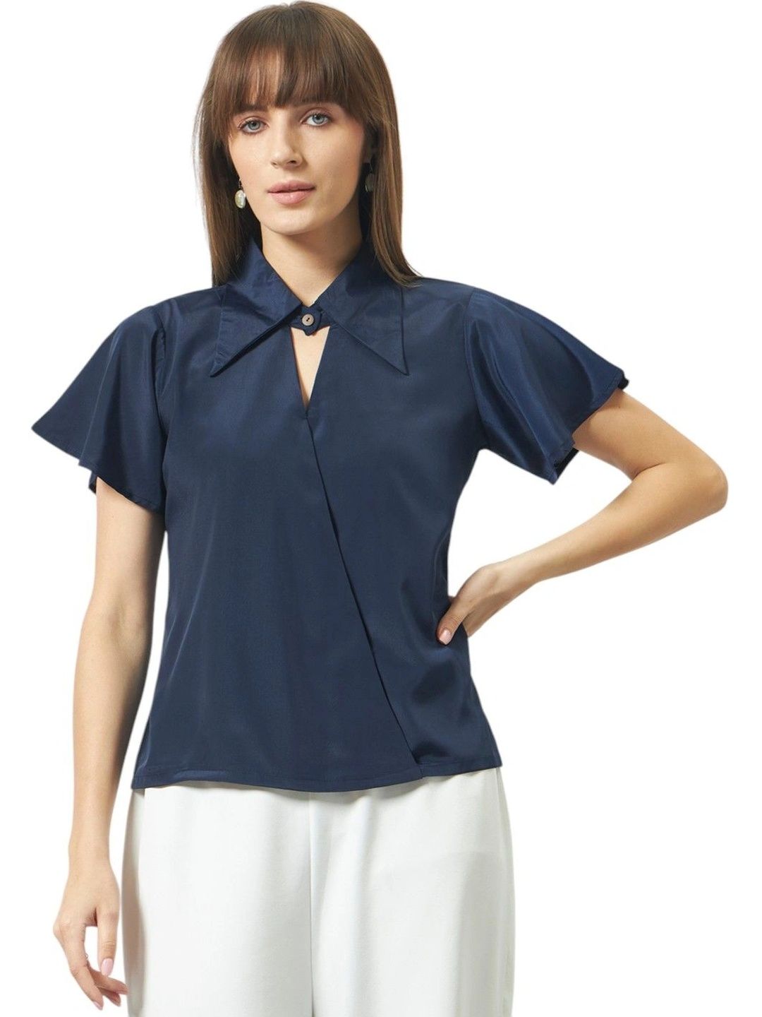 CORSICA Flared Sleeve Wrap Top-picture-35