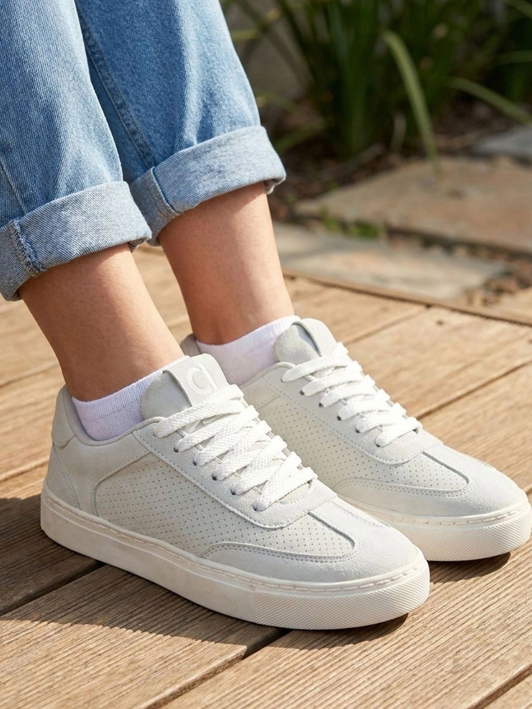 Carlton London Women Perforations PU Sneakers-picture-56