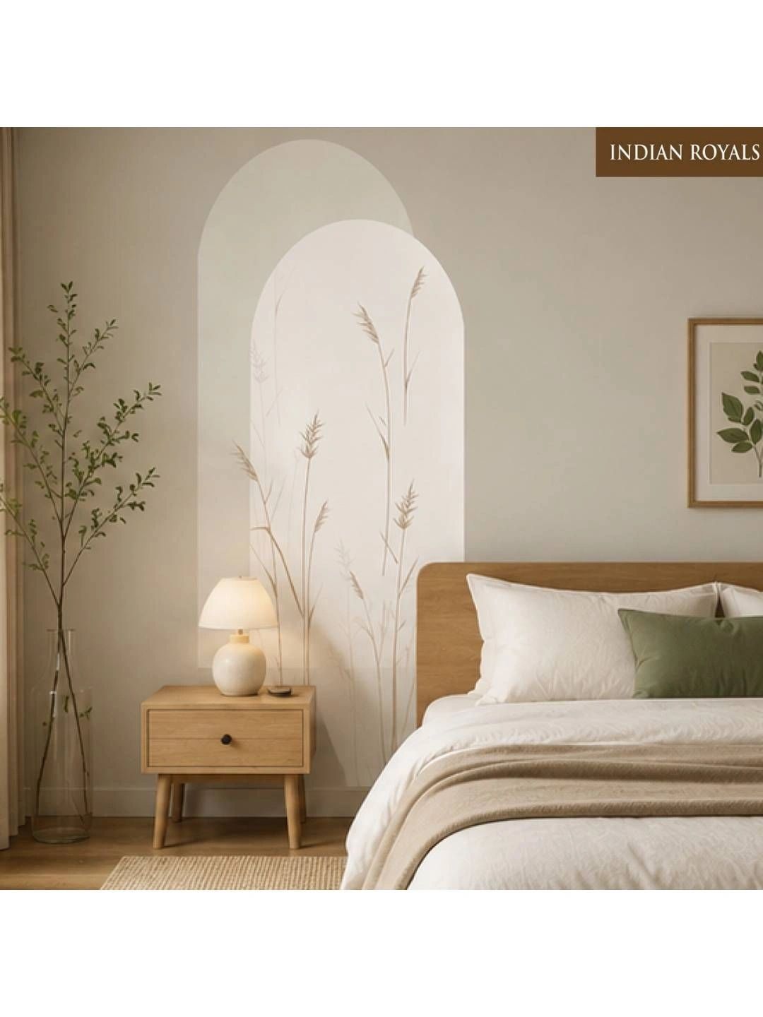 INDIAN ROYALS Beige & White Printed Self-Adhesive & Durable Wall Sticker-picture-10
