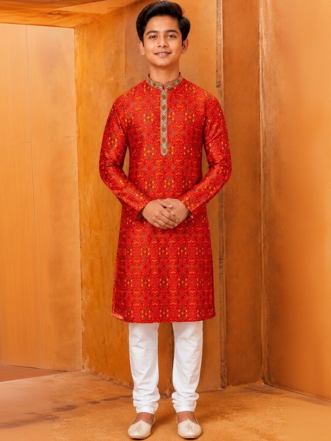 VISHESTA Boys Printed Regular Thread Work Kurta with Churidar-picture-20