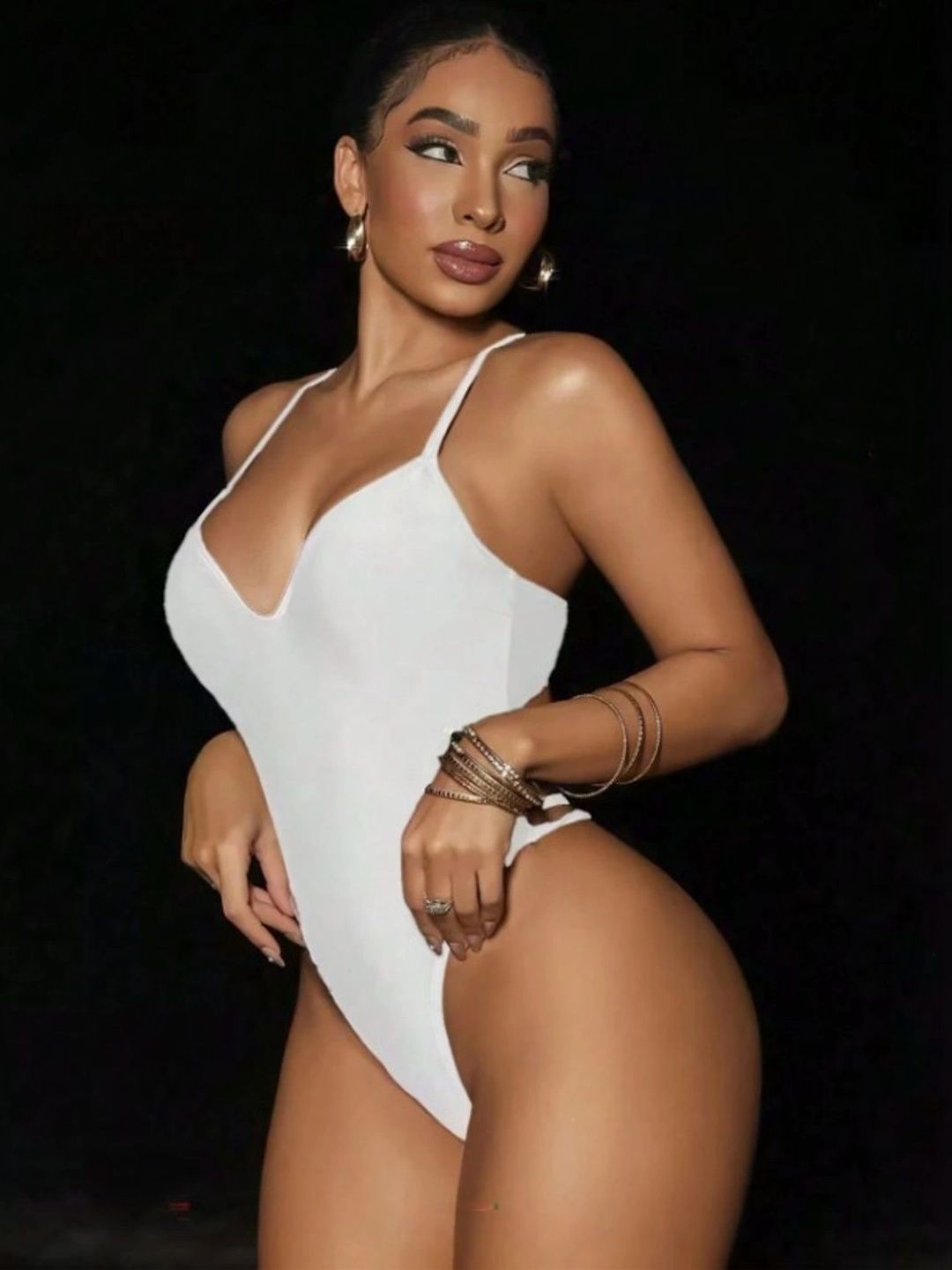D Heer Fashion Sleeveless Stretchable Body-Hugging Swimming Bodysuit-image-32