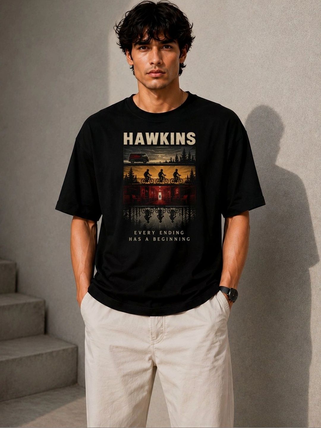 Anikmart Unisex Printed Drop-Shoulder Sleeves Pure Cotton Bio Finish T-shirt-picture-21
