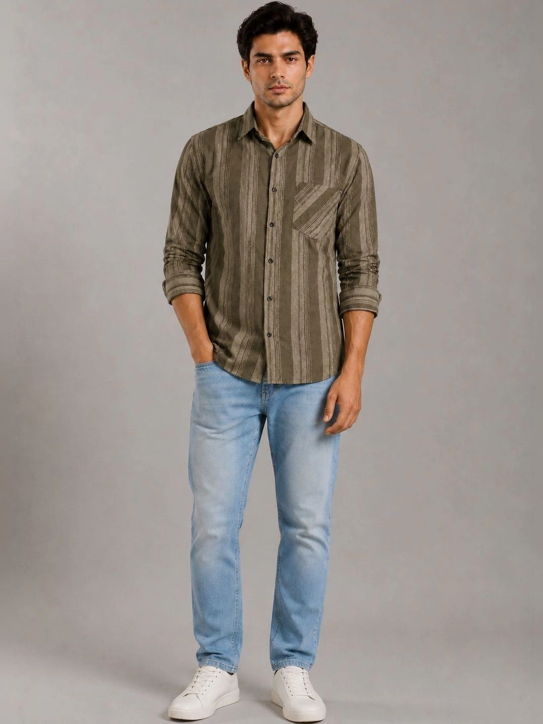 Moda Rapido Men Comfort Striped Casual Shirt-picture-18
