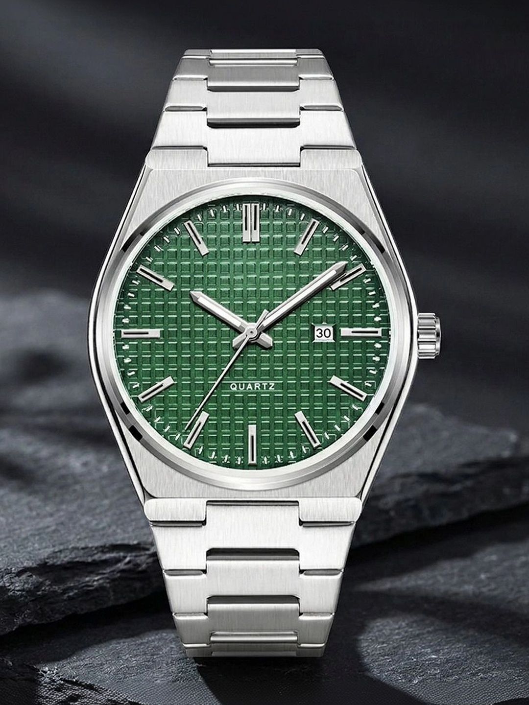 TREX Men Brass Dial & Stainless Steel Bracelet Style Straps Analogue Date Aperture Watch DND_GREEN_TRX-image-32