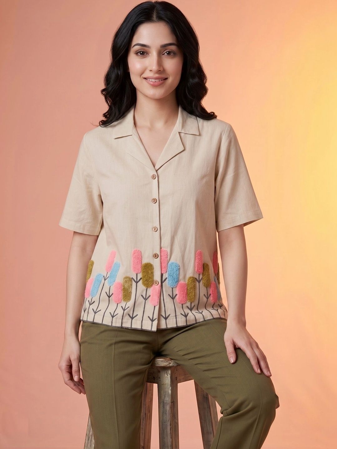 CORSICA Embroidered Cotton Blend Top-picture-15