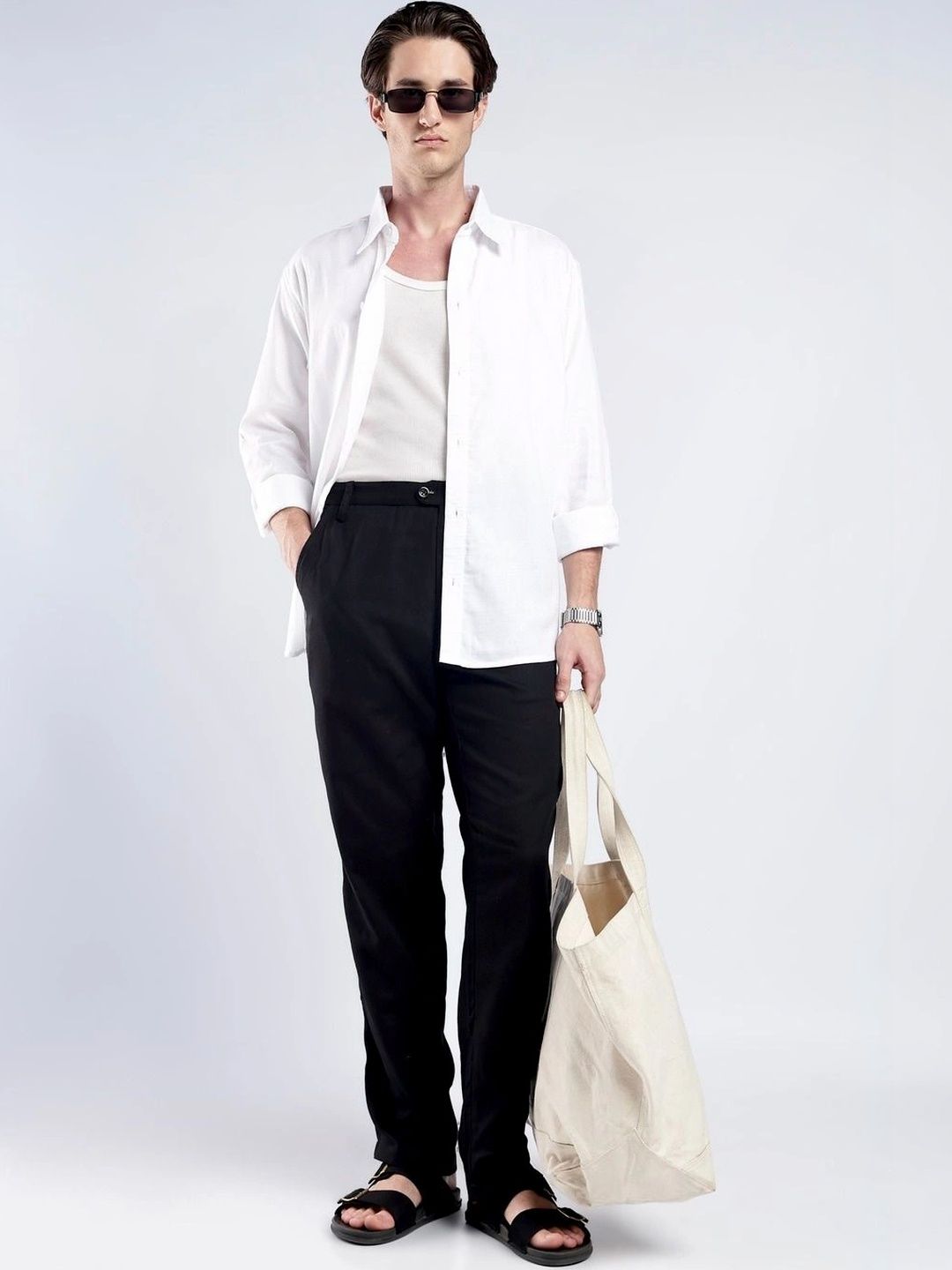 SINSKARI Men Relaxed Easy Wash Pleated Trousers-picture-45