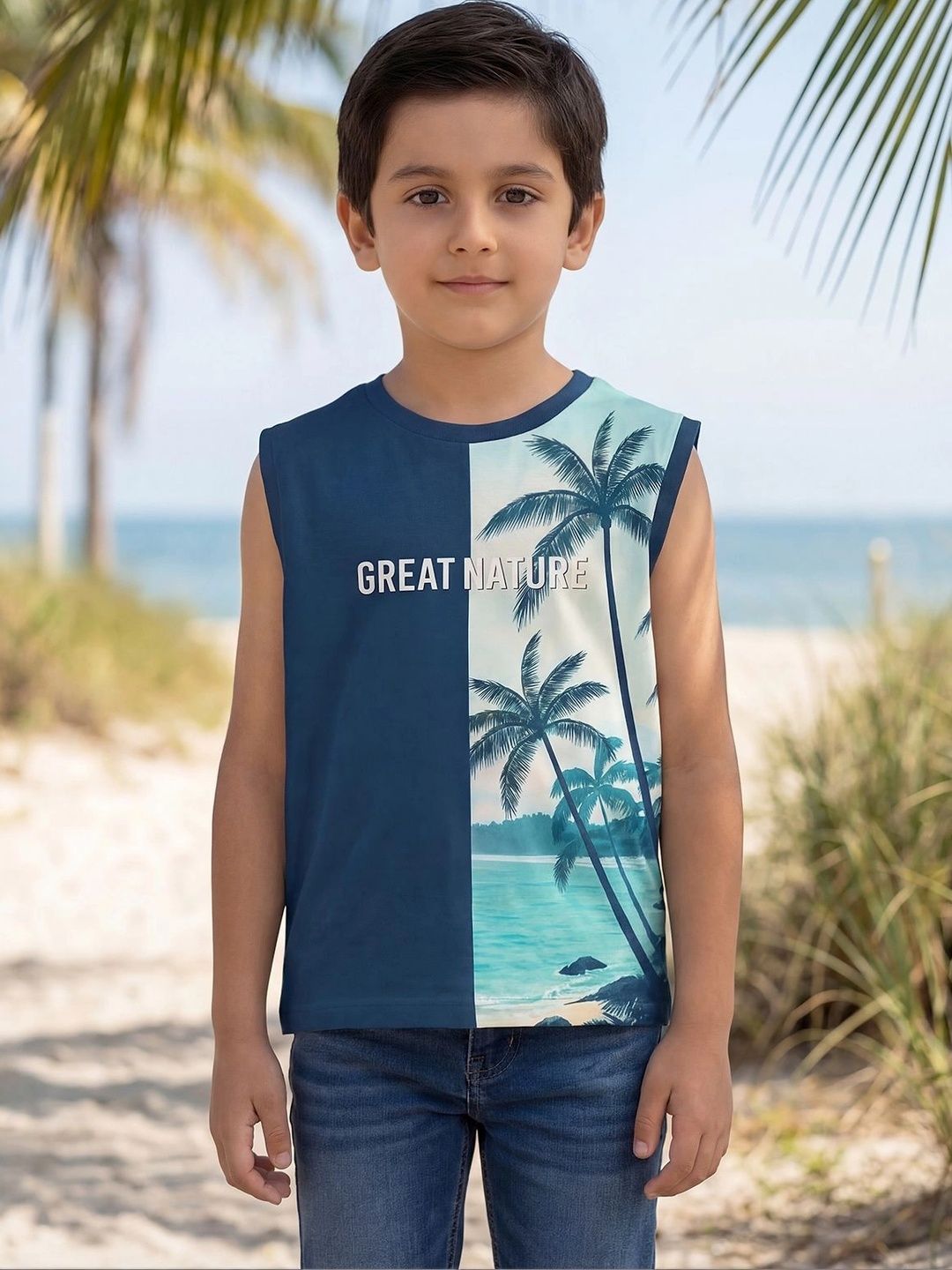 HELLCAT Boys Typography Colourblocked Tropical T-shirt-picture-18