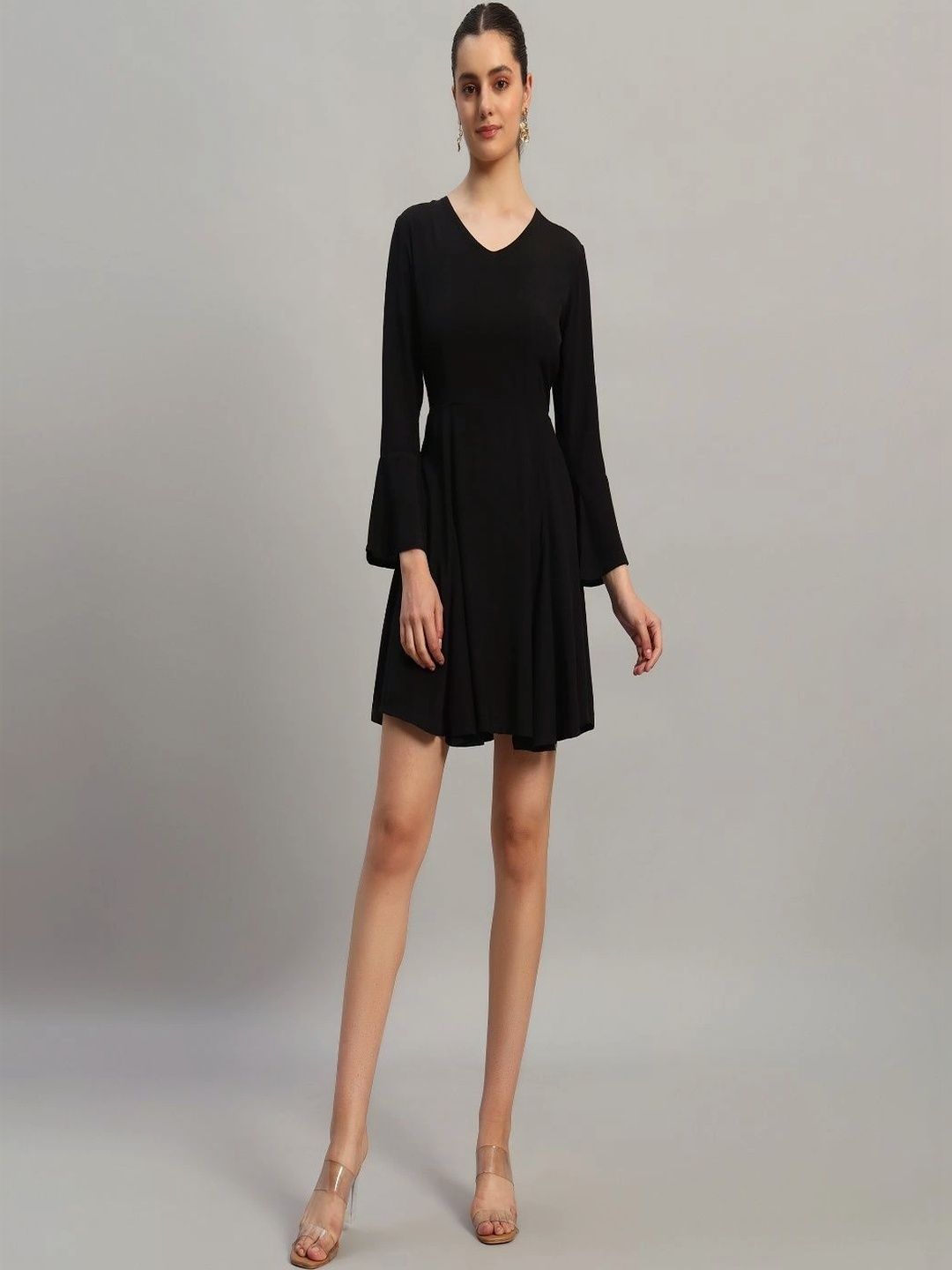 ARTY CHIC Flared Sleeve Fit & Flare Dress-image-22