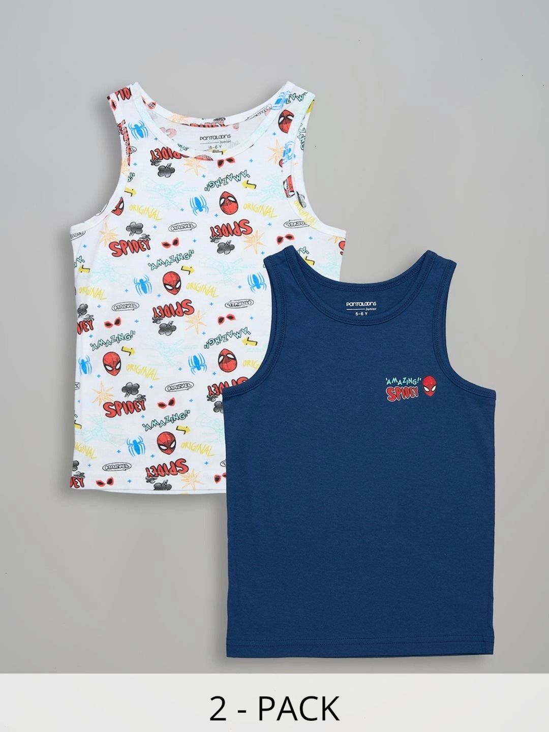 Pantaloons Junior Boys Pack of 2 Printed Cotton Undershirt-picture-39