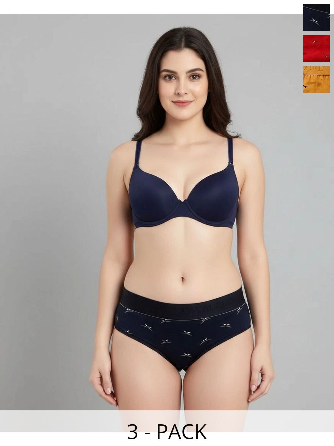 Swenson Women Pack of 3 Printed Seamless Assorted Bikini-picture-46
