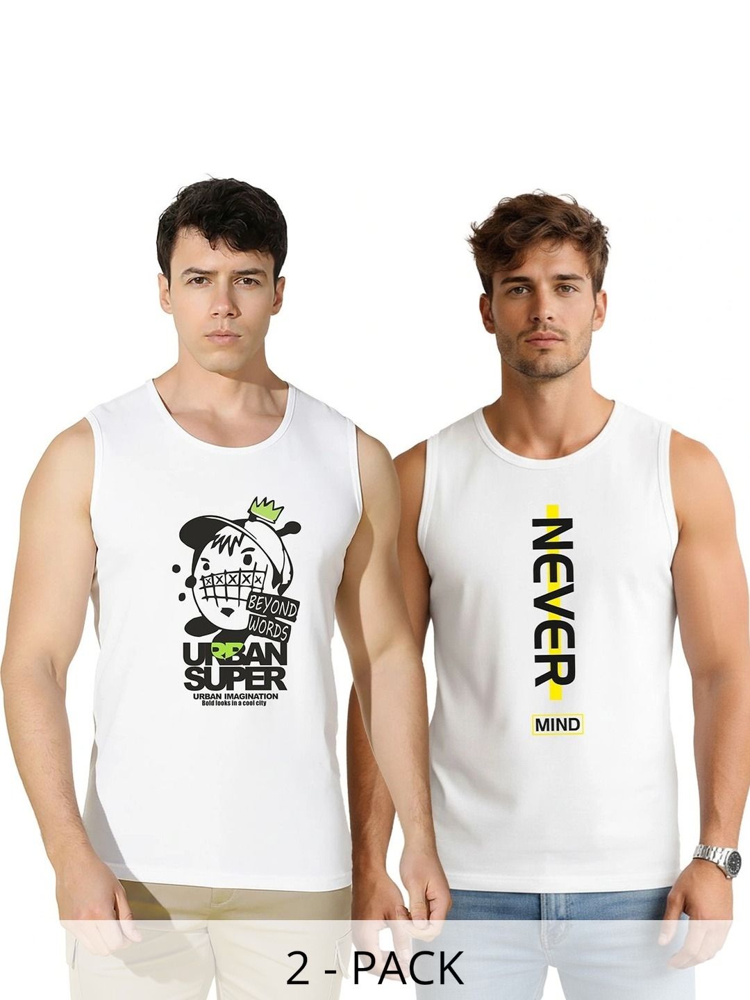 TEEFOX Pack of 2 Printed Cotton Gym Vest-image-33
