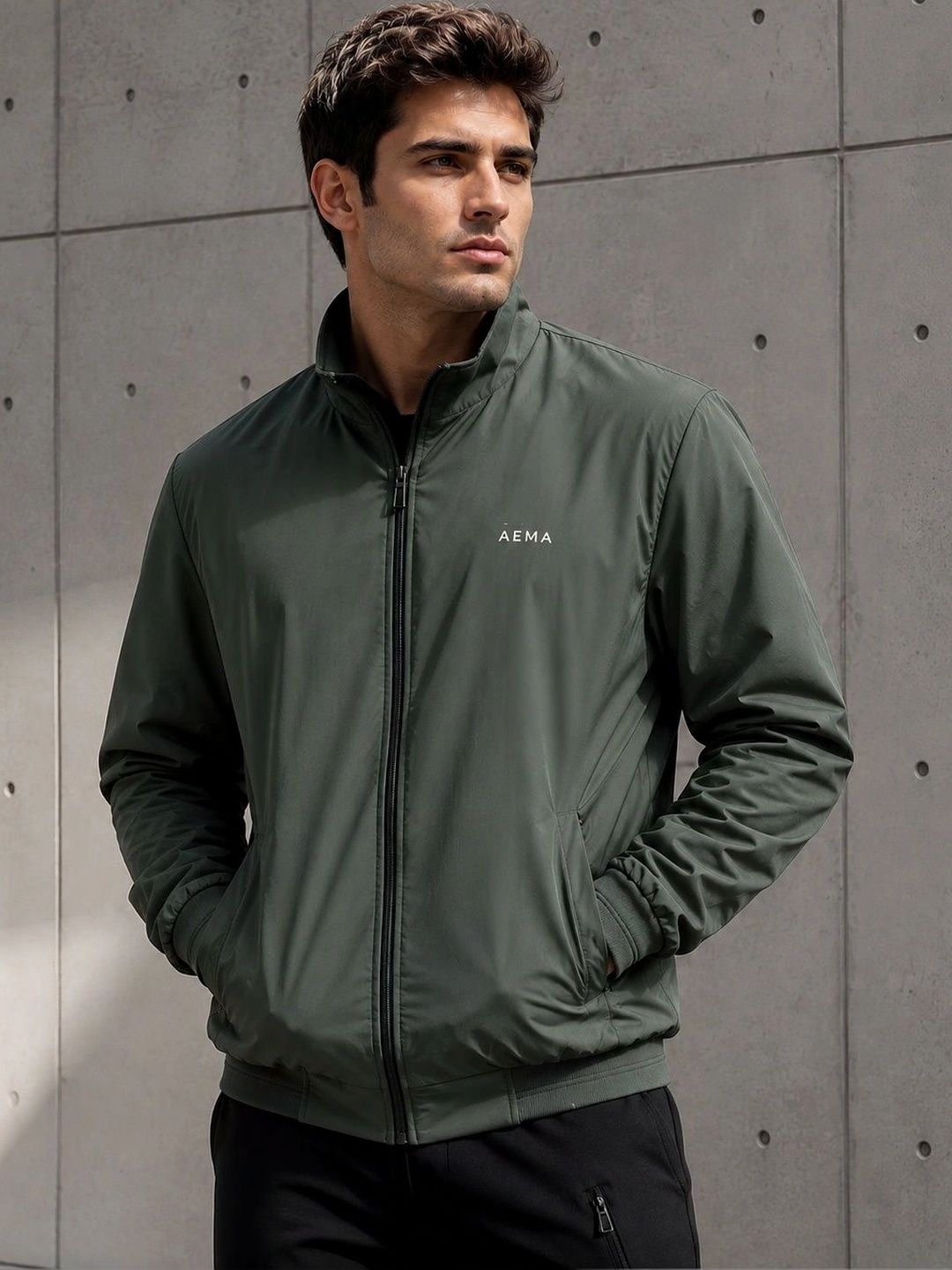 AEMA Men Lightweight Training or Gym Bomber Jacket-picture-15