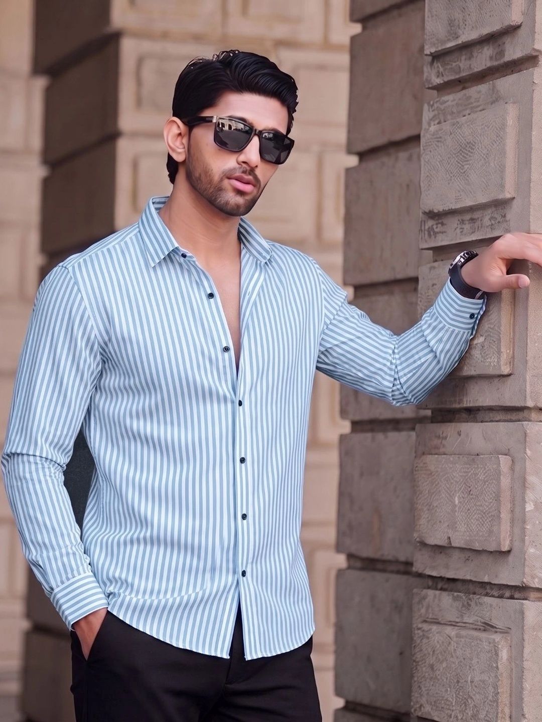 Manspire Men Striped Casual Shirt-picture-29