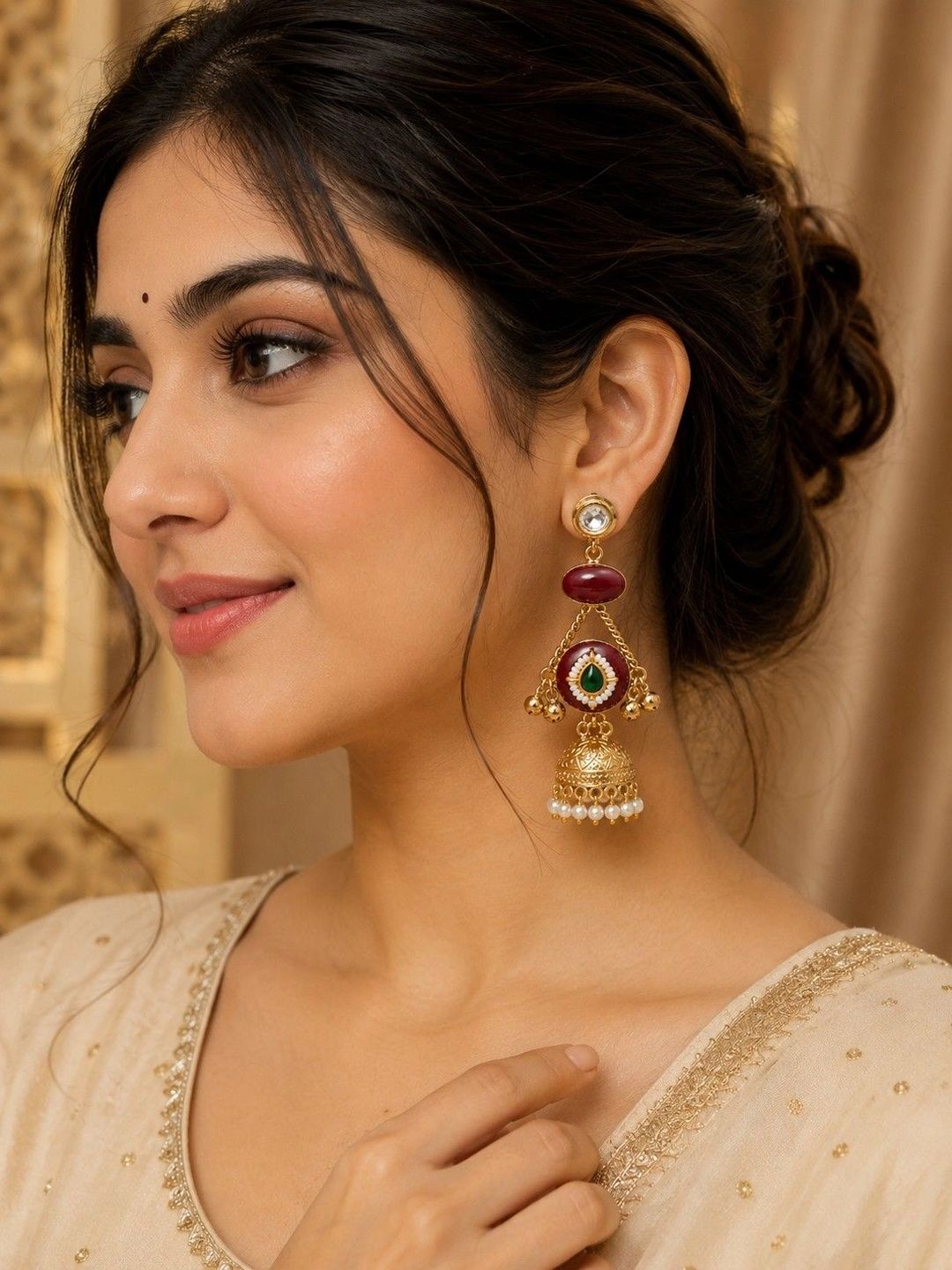 GARNISHA Circular Jhumkas Earrings-picture-36