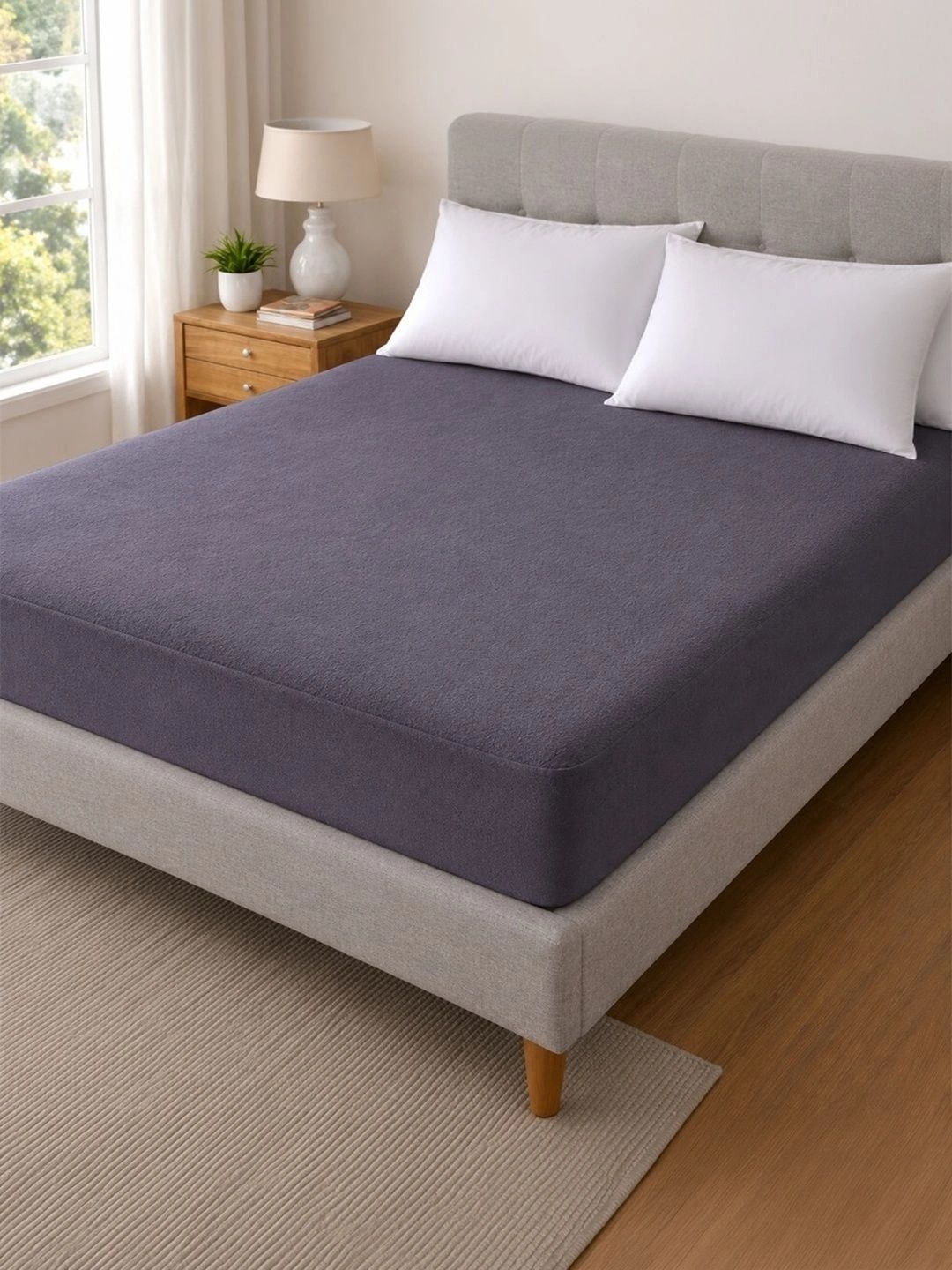Kurl on Grey Polycotton Breathable Mattress Protector-image-42