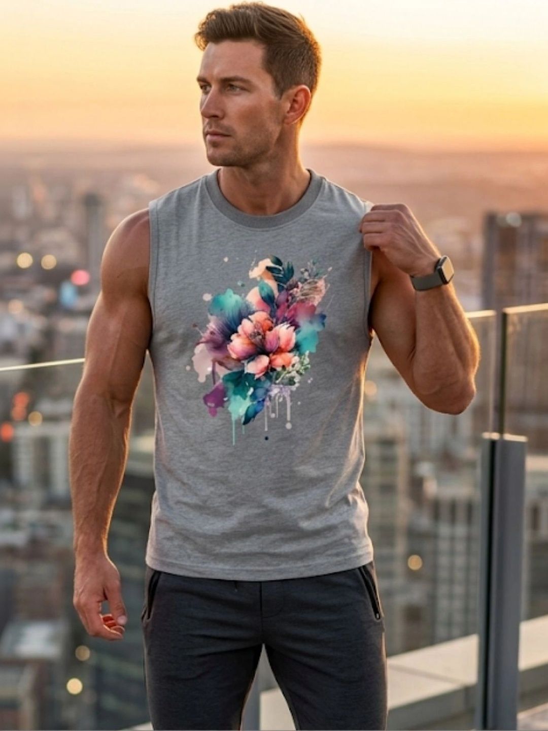 THE MODVUE Men Floral Printed T-shirt-image-35