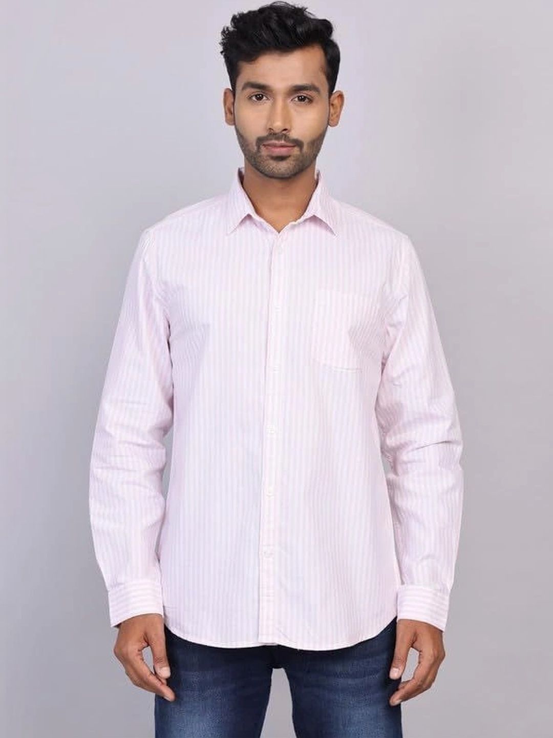 WEARHOUSE Men Classic Striped Casual Shirt-picture-6