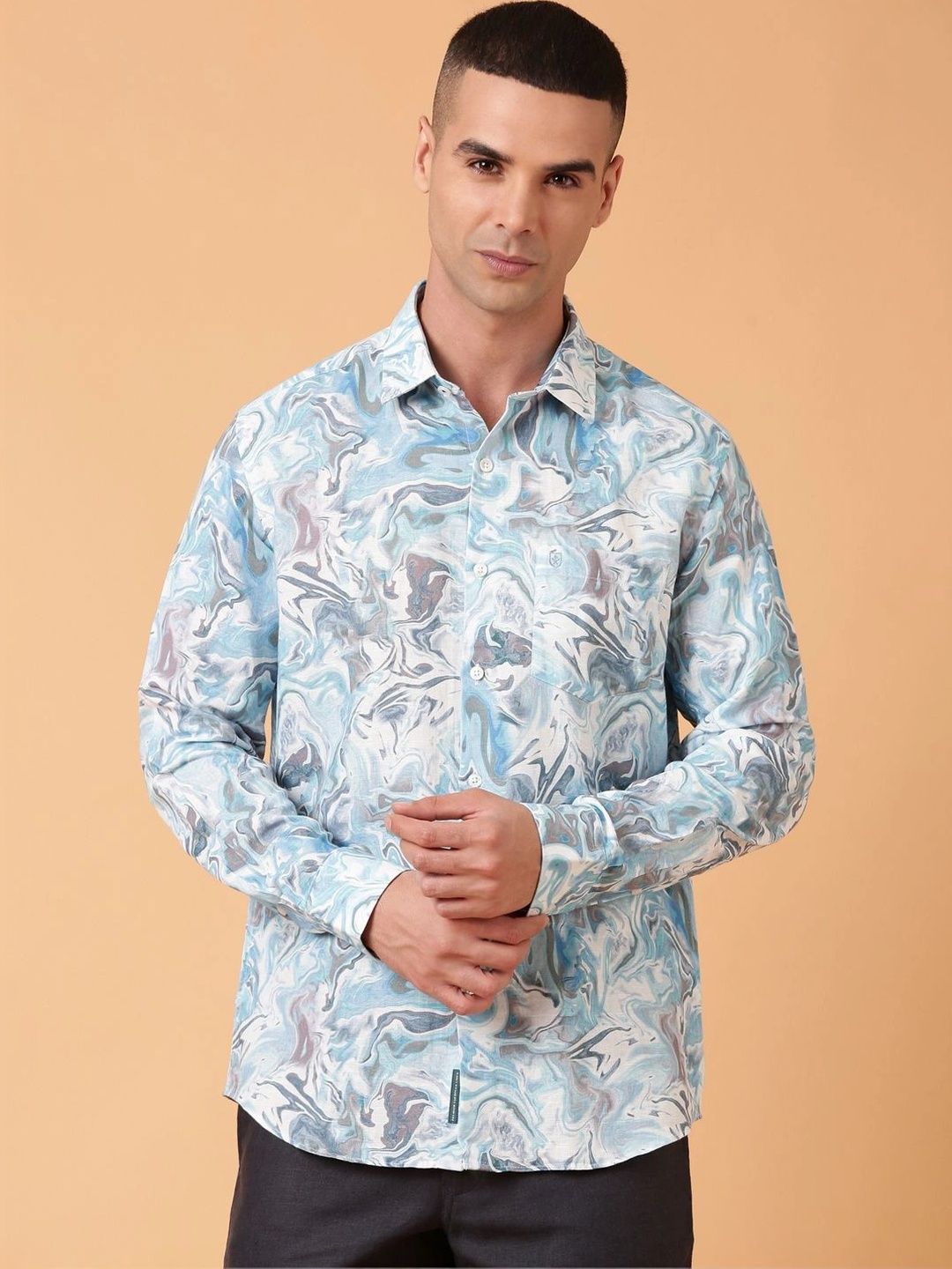 Linen Club Men Contemporary Printed Casual Shirt-picture-17