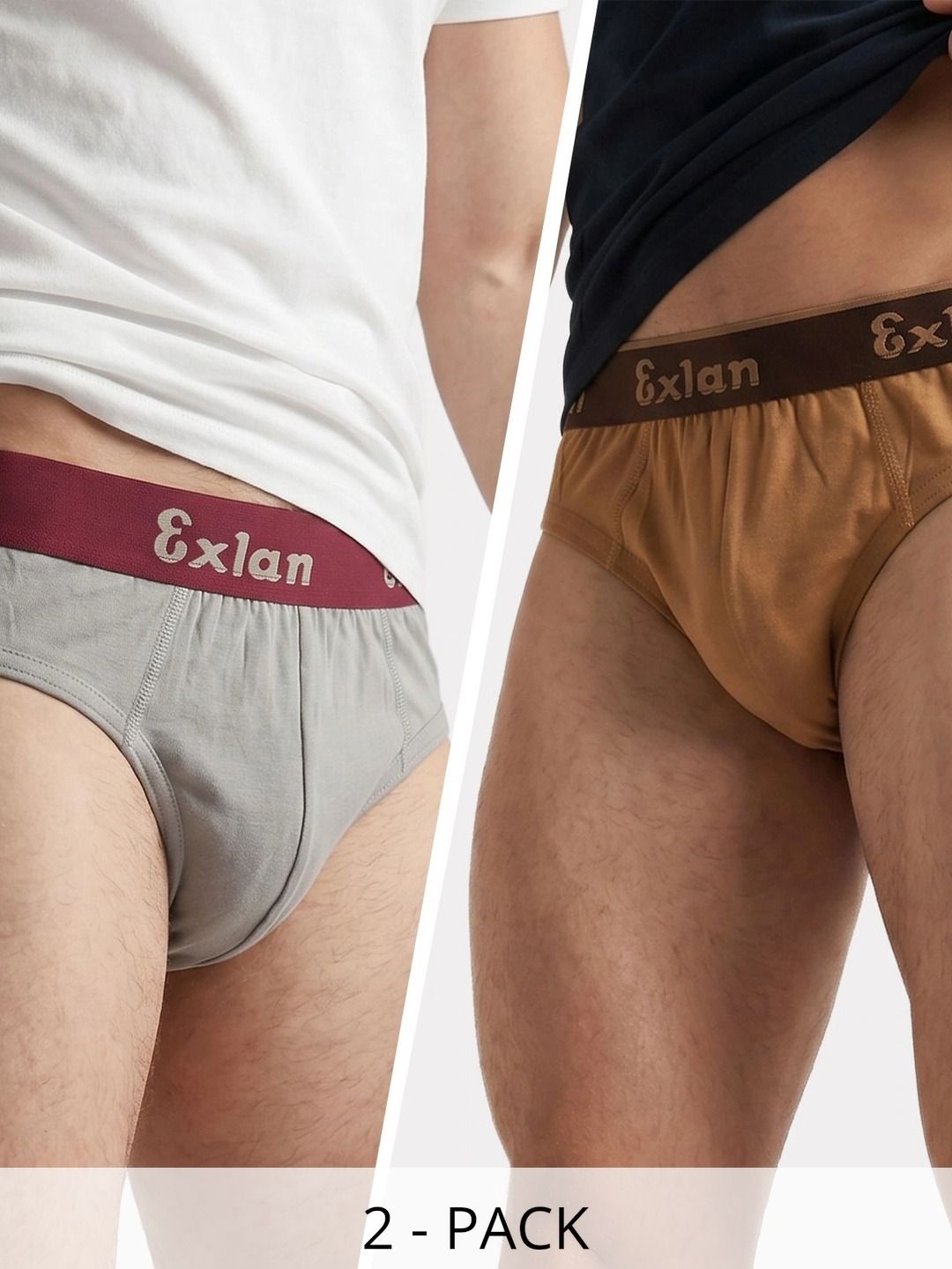 Exlan Men Pack of 2 Anti Bacterial Cotton Basic Briefs-picture-40