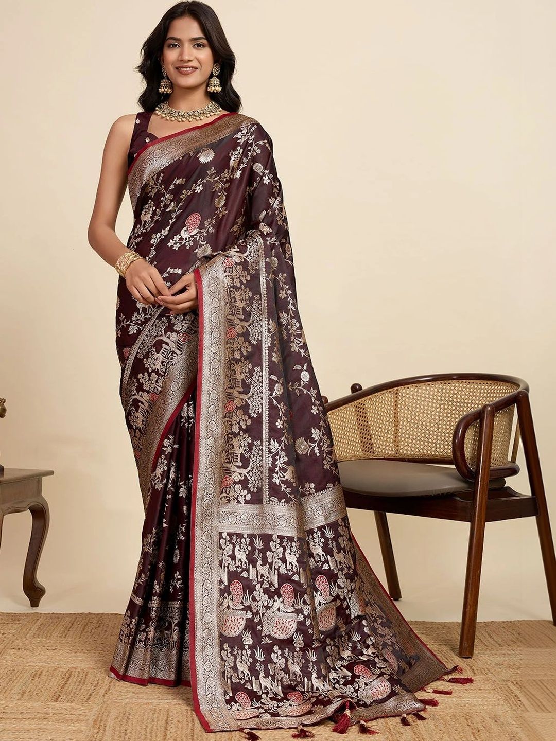 Lalan Shree Creation Woven Design Zari Silk Blend Saree-picture-54