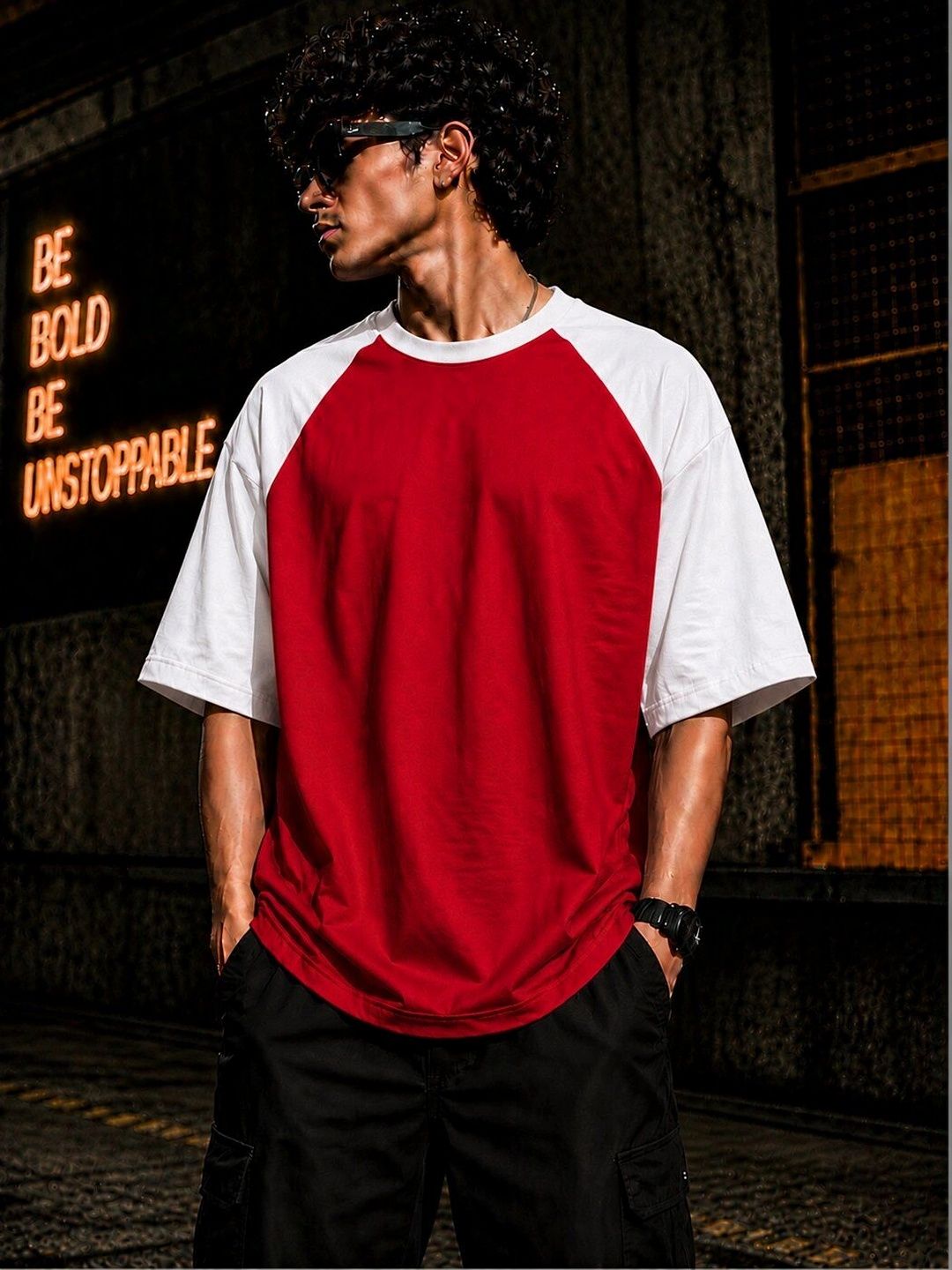 Be Crazy Men Colourblocked T-shirt-picture-17