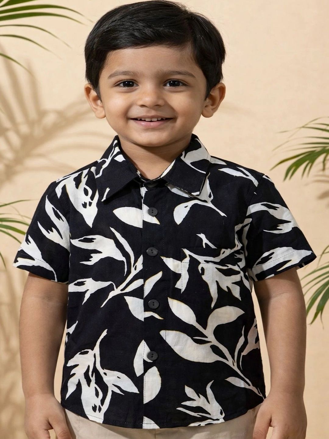 HERE&NOW Unisex Kids Classic Floral Printed Casual Shirt-picture-27
