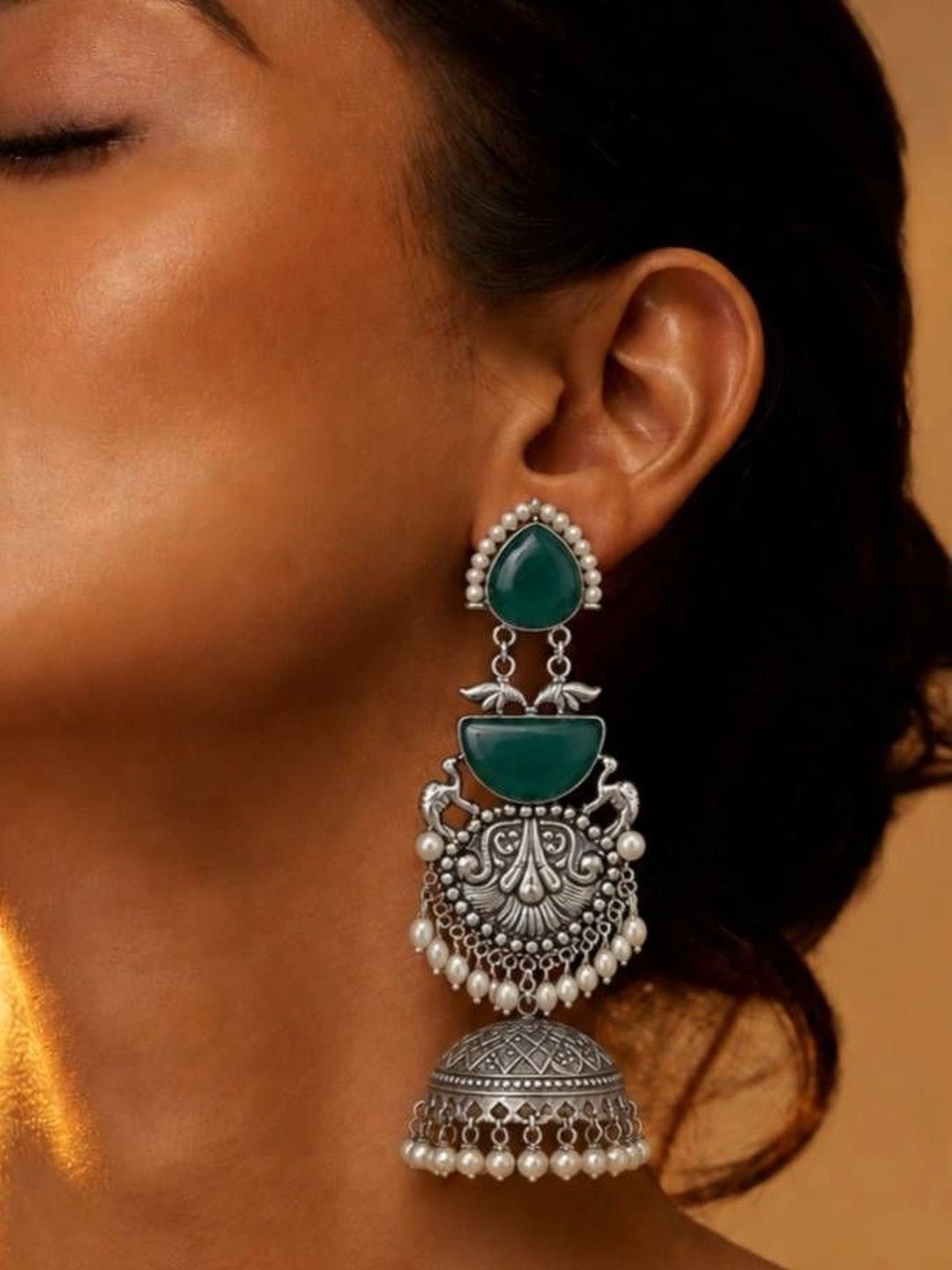THE GLAM POUCH Circular Jhumkas Earrings-picture-41