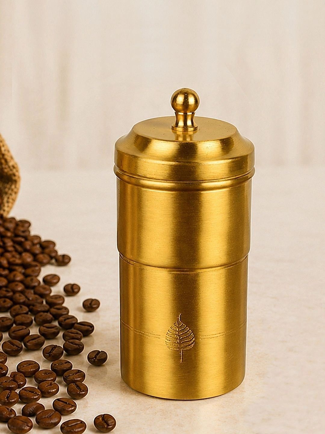 StyleMyWay Gold-Toned 2026 Stainless Steel Filter Coffee Maker-image-5