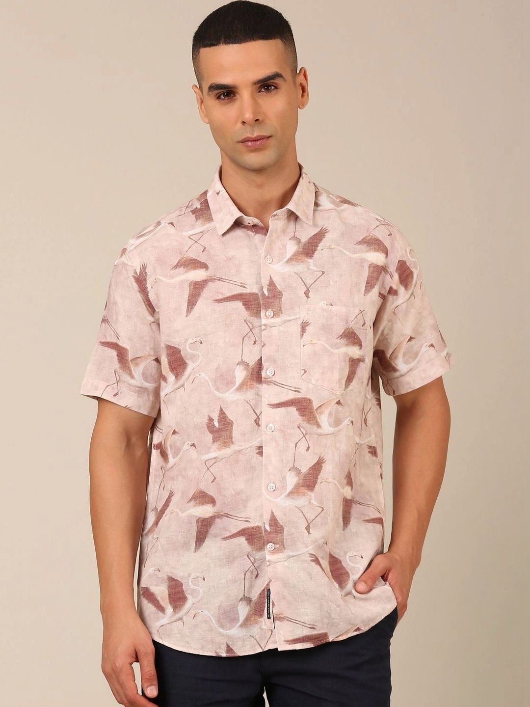 Linen Club Men Contemporary Printed Casual Shirt-picture-20