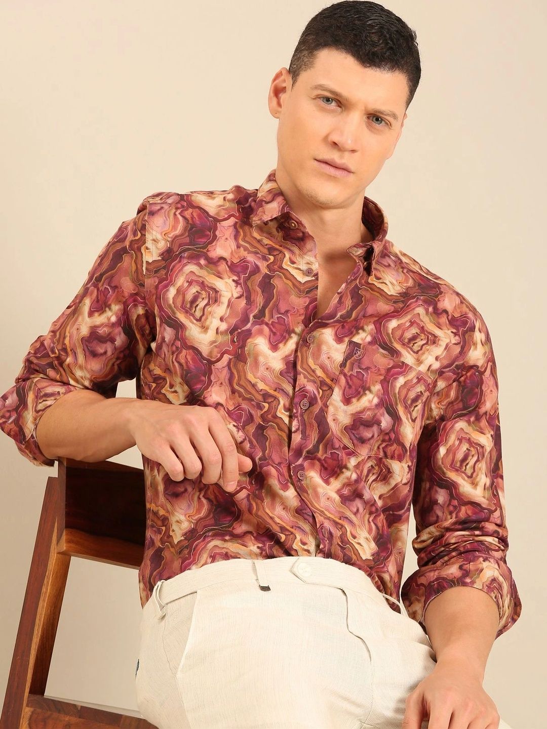 Linen Club Men Contemporary Printed Casual Shirt-picture-21