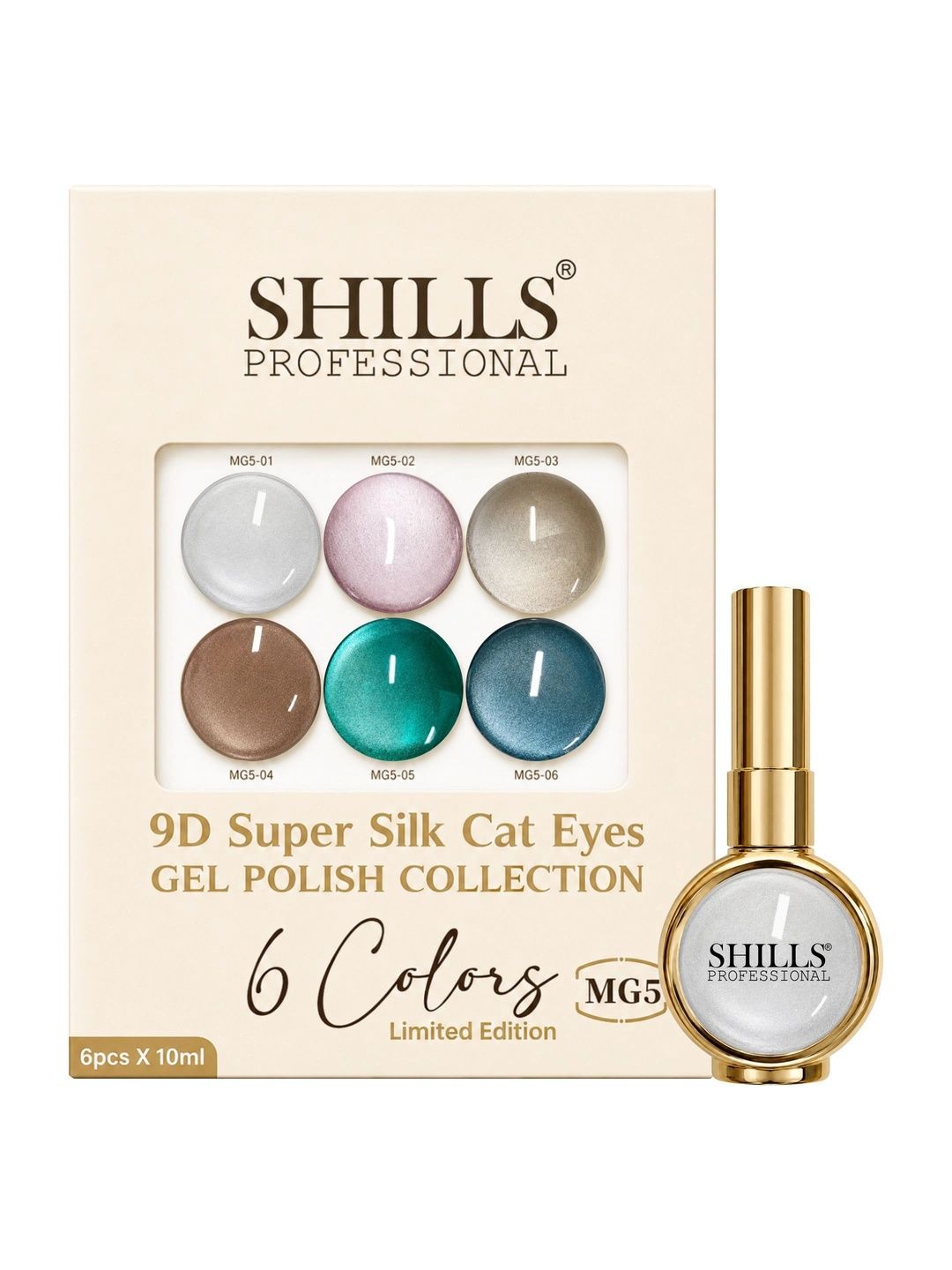 shills professional Set of 6 9D Super Silk Cat Eye Gel Polish - 10 ml Each-picture-6