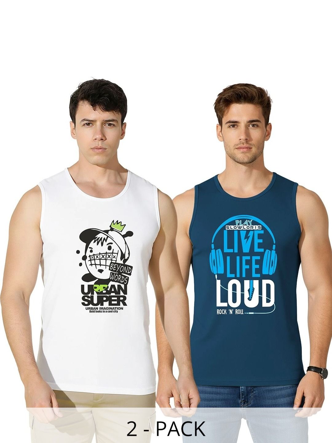 TEEFOX Pack of 2 Printed Cotton Tank-image-40