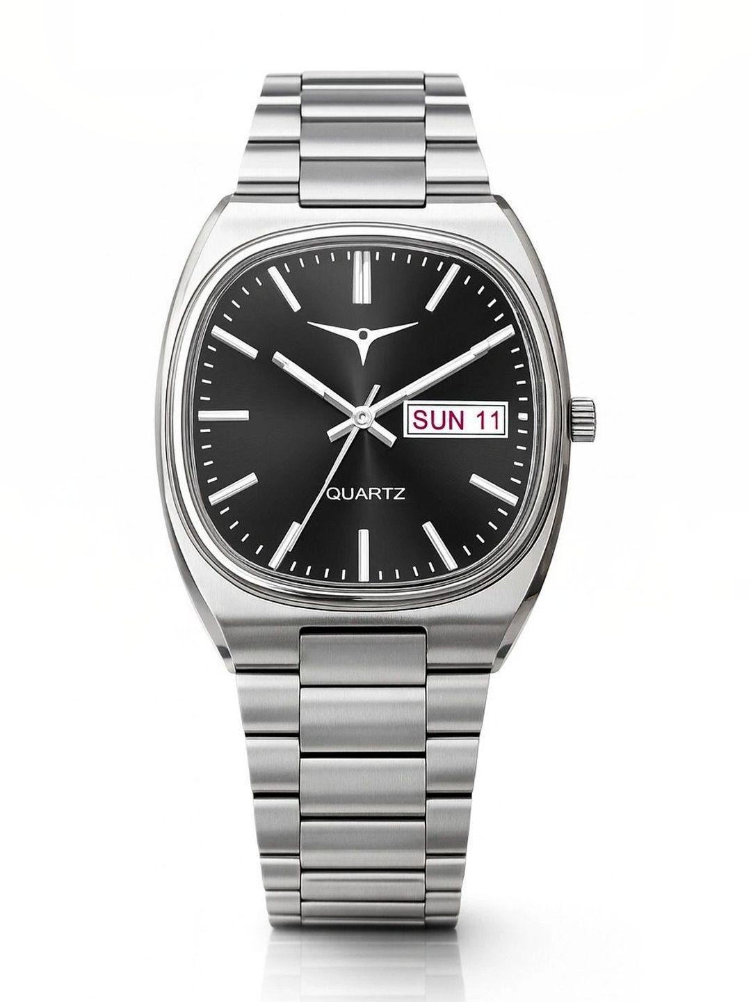 TREX Men Brass Dial & Stainless Steel Bracelet Style Straps Analogue Date Aperture Watch NSM_028_BLACK_TR-picture-26