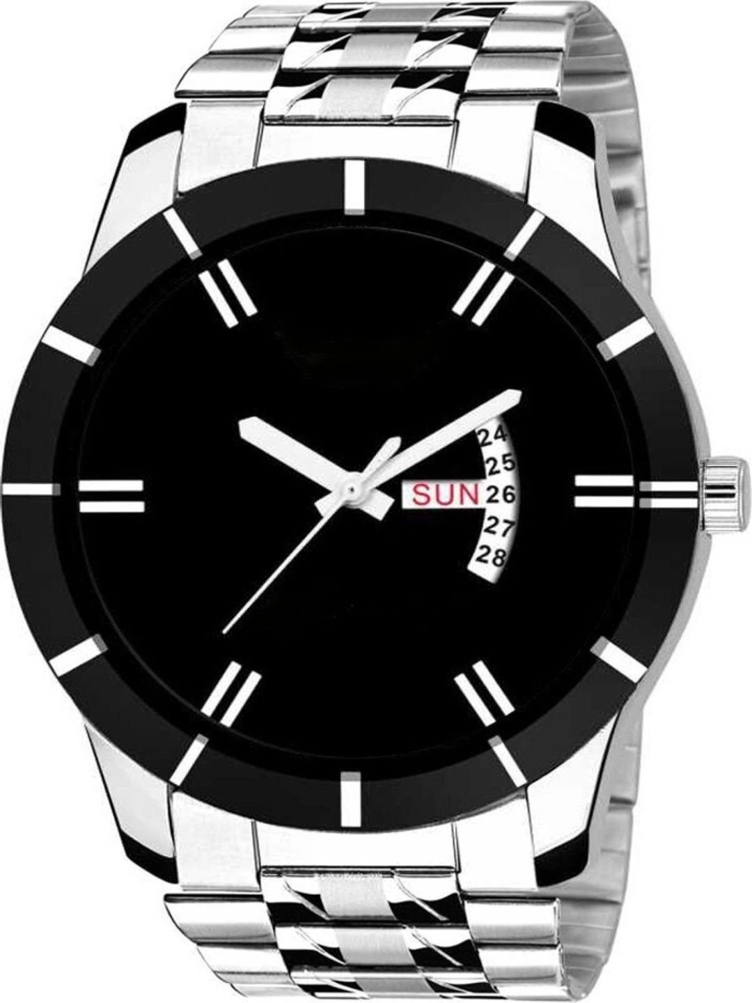 TREX Men Brass Dial & Stainless Steel Bracelet Style Straps Analogue Date Aperture Watch CUT_GLASS_ROMAN DD-picture-1