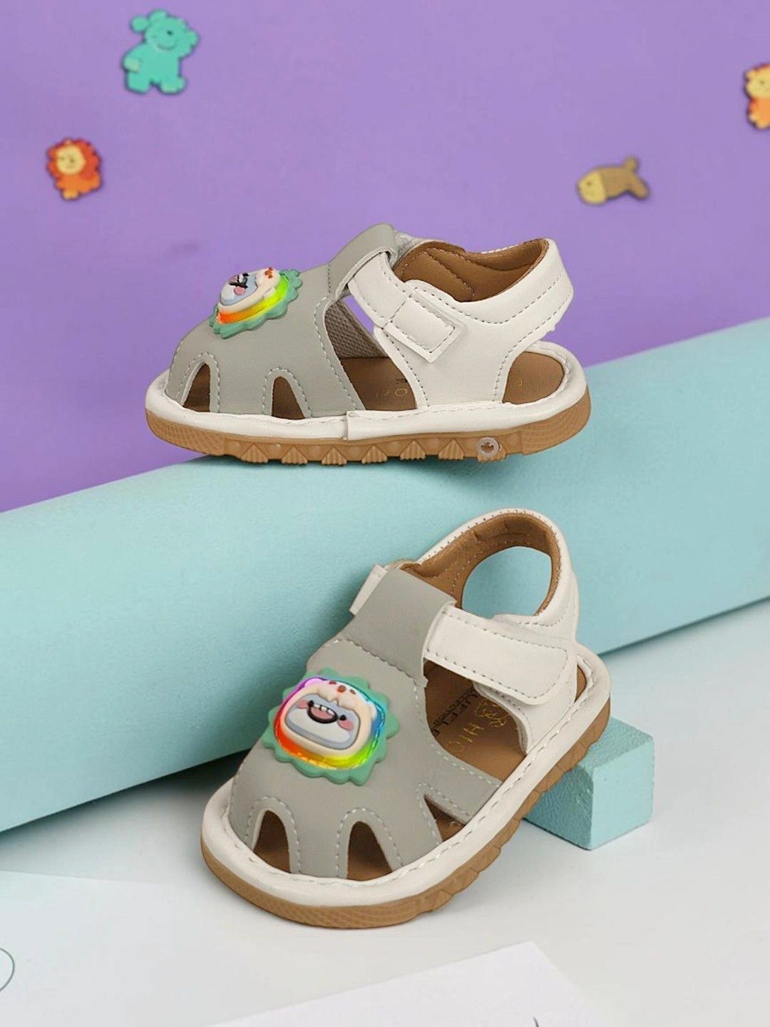 Truffle Collection Unisex Kids Colourblocked Open Toe Flats-picture-38