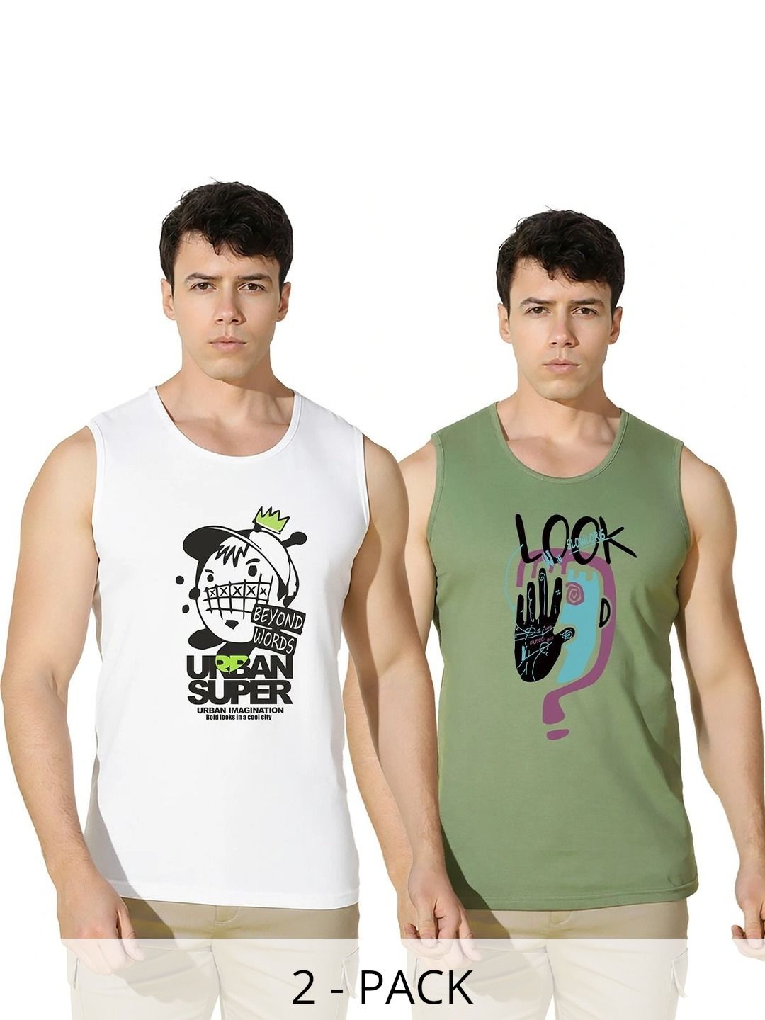 TEEFOX Pack of 2 Printed Cotton Tank-image-44