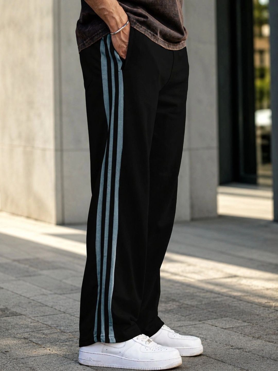 Maniac Men Baggy Colourblocked Training Track Pants-picture-37