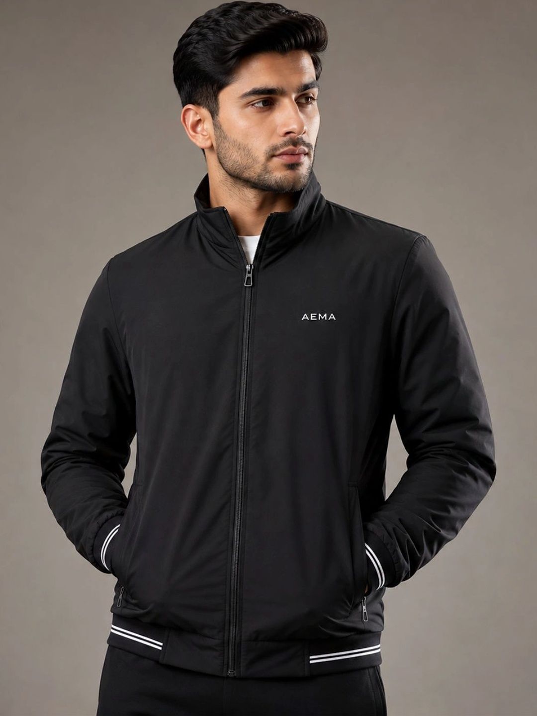 AEMA Men Lightweight Training or Gym Bomber Jacket-picture-25