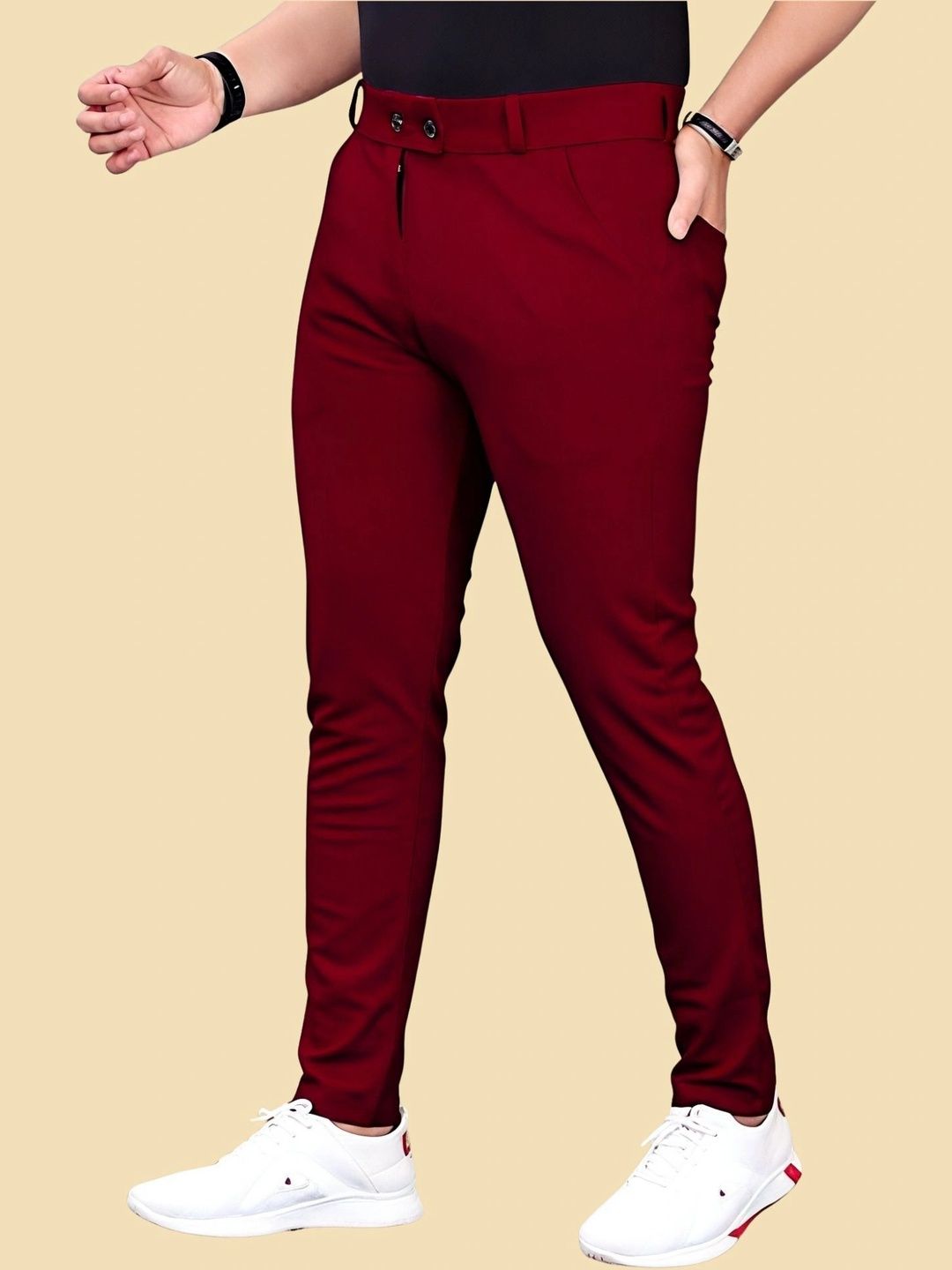 FABAURA Men Slim Fit Easy Wash Trousers-picture-53