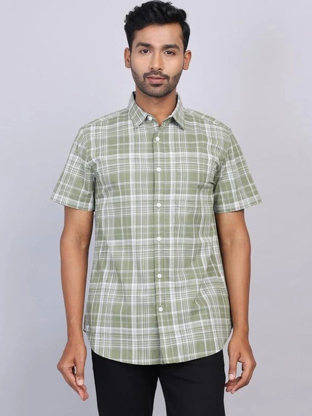 WEARHOUSE Men Classic Checked Casual Shirt-picture-12