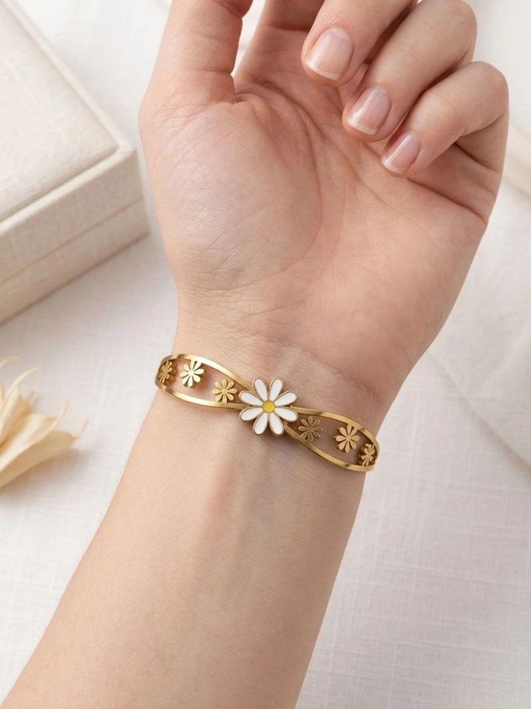 Jeweave Women Enamelled Gold-Plated Bangle-Style Bracelet-picture-53