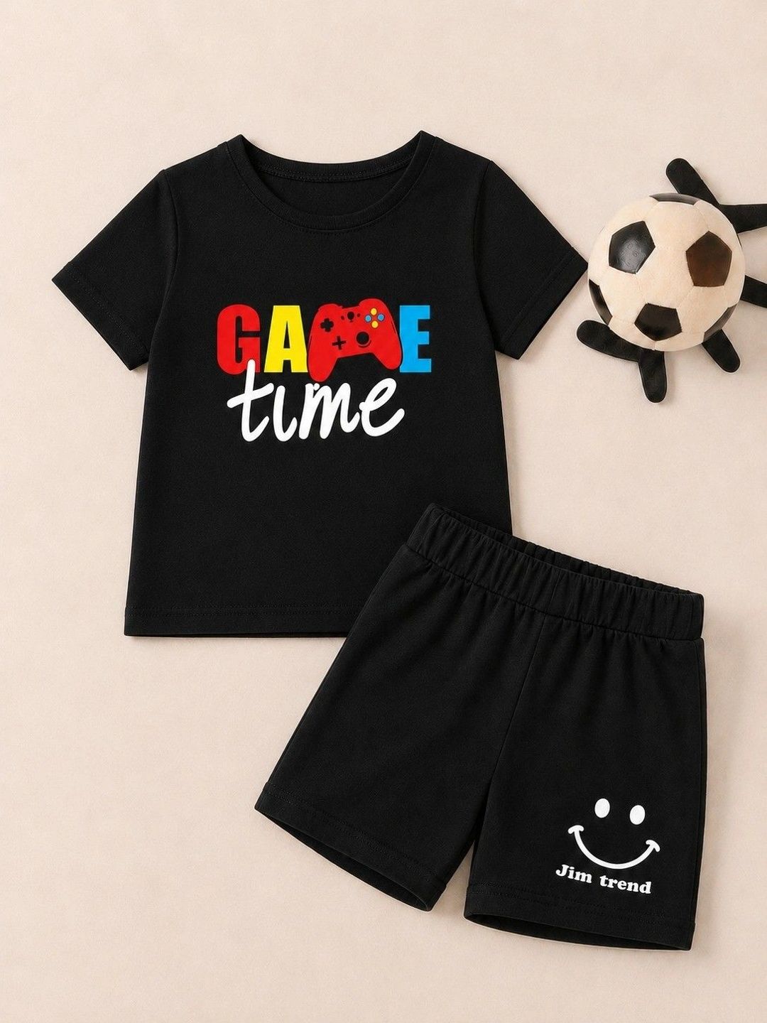 JIM Trend Unisex Kids Printed T-shirt with Shorts-picture-49