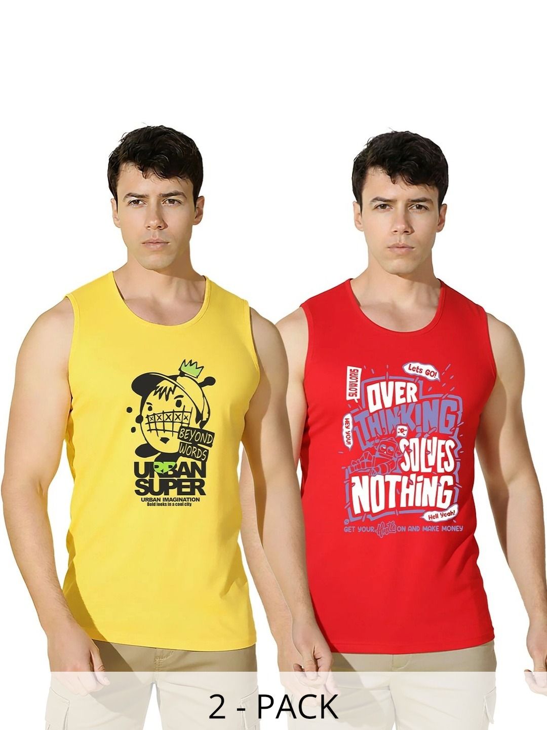 TEEFOX Pack of 2 Printed Cotton Gym Vest-image-32
