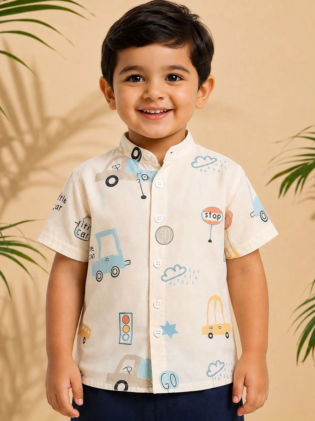 HERE&NOW Unisex Kids Classic Printed Casual Shirt-picture-50