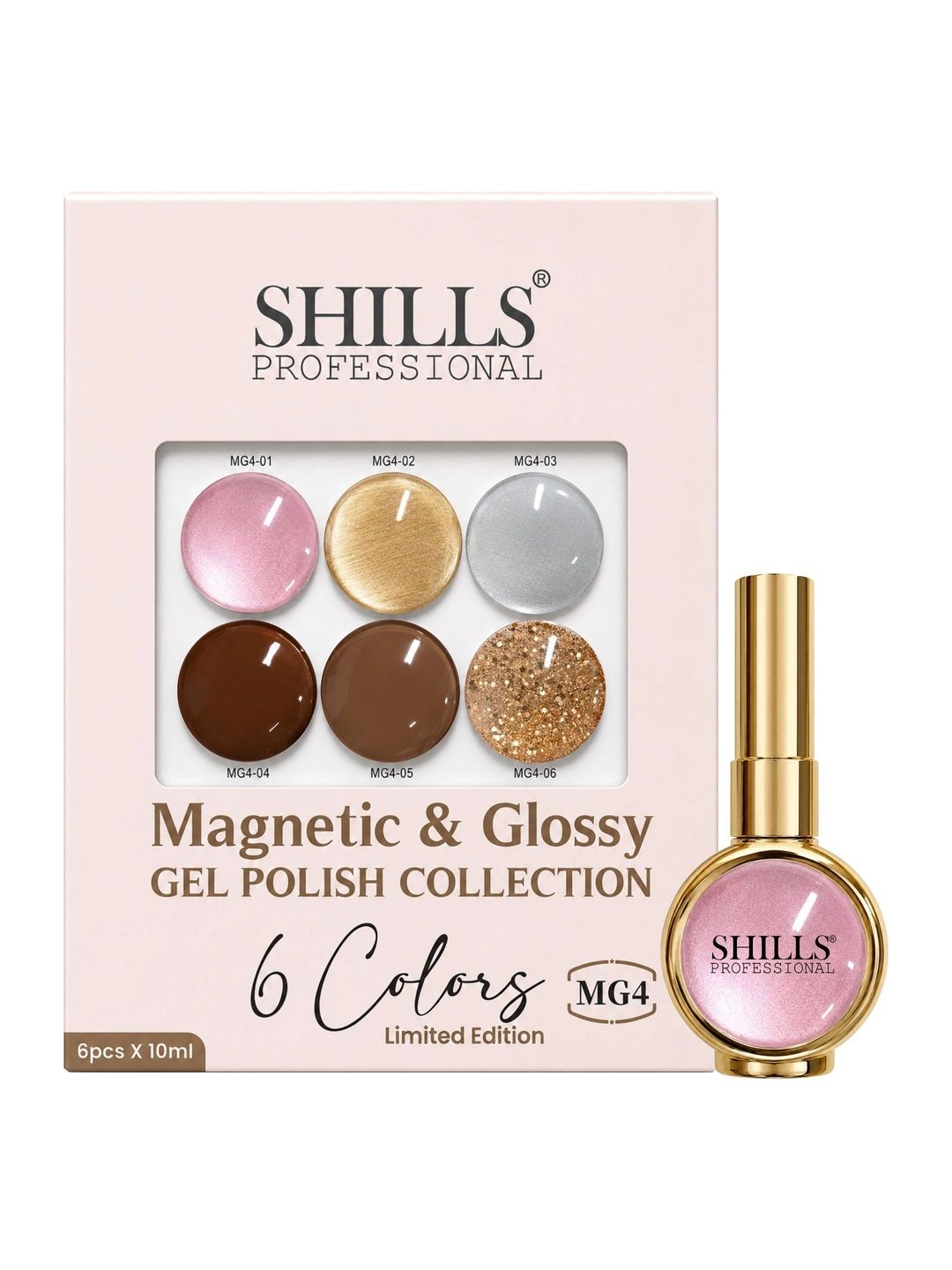 shills professional Set of 6 Magnetic & Glossy Cat Eye Gel Polish Collection - 10 ml -MG04-picture-4