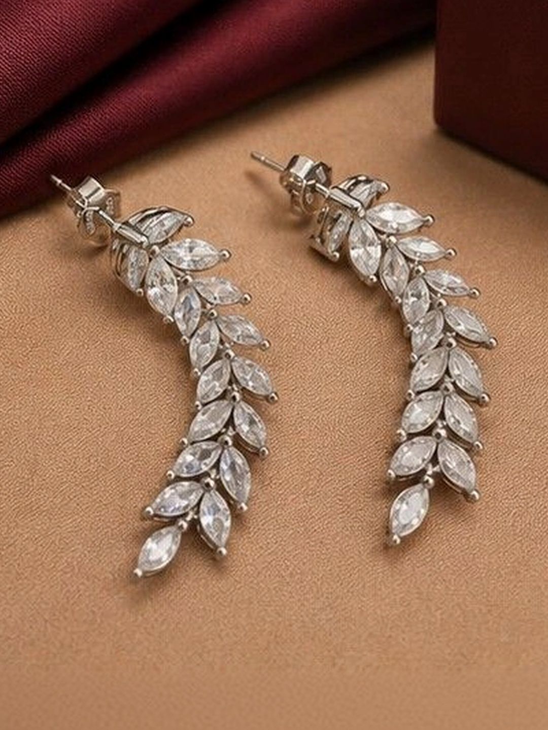 Sanache by Gopal & sons Leaf Shaped Drop Earrings-image-31